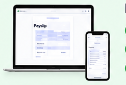 Digital payslips on laptop and phone
