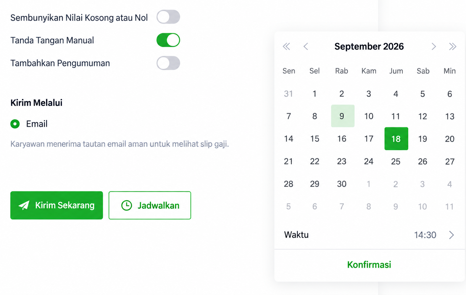 Antarmuka Indonesia untuk pengiriman email massal dan penjadwalan