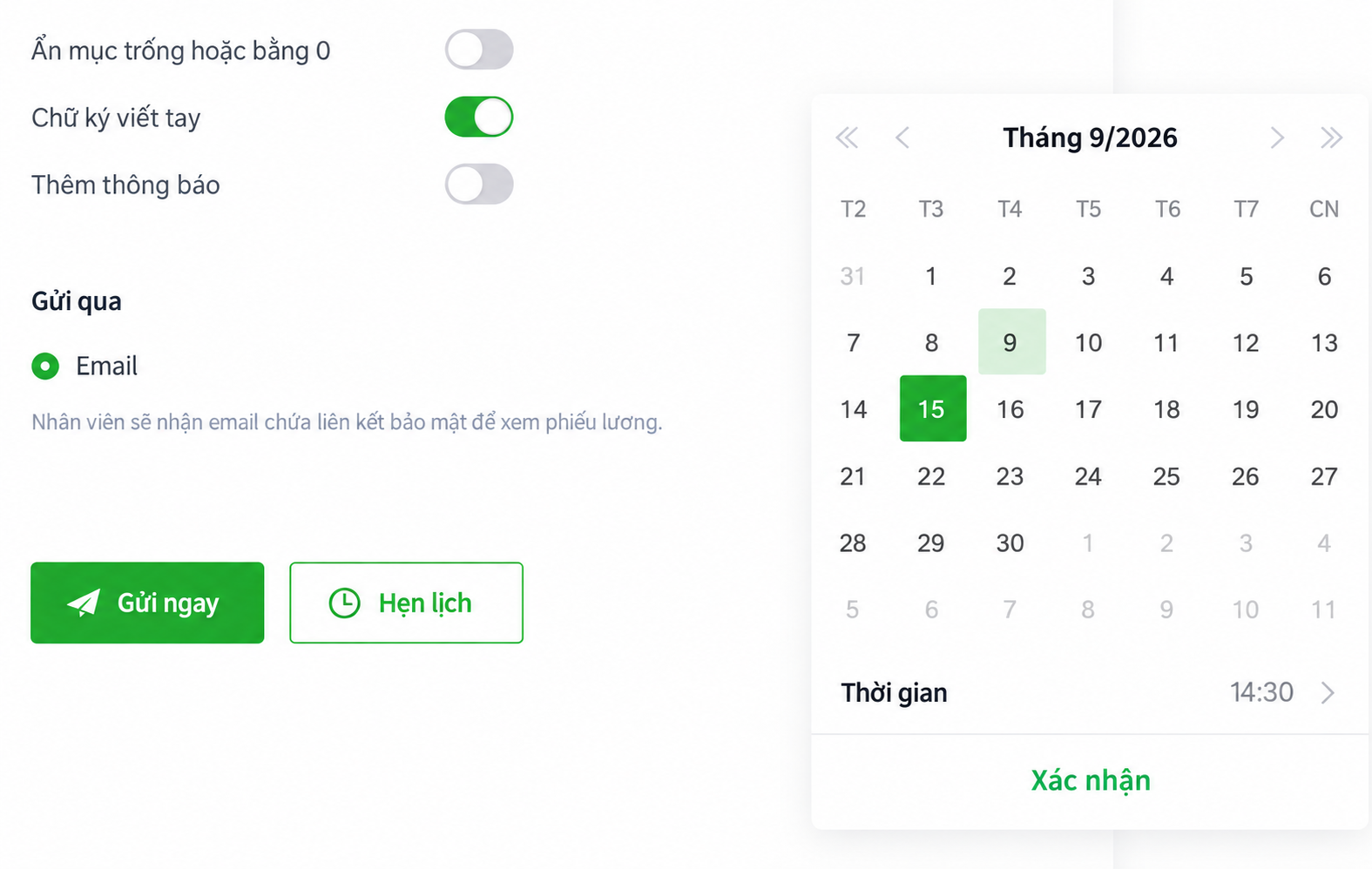 Giao diện tiếng Việt để gửi email hàng loạt và hẹn lịch