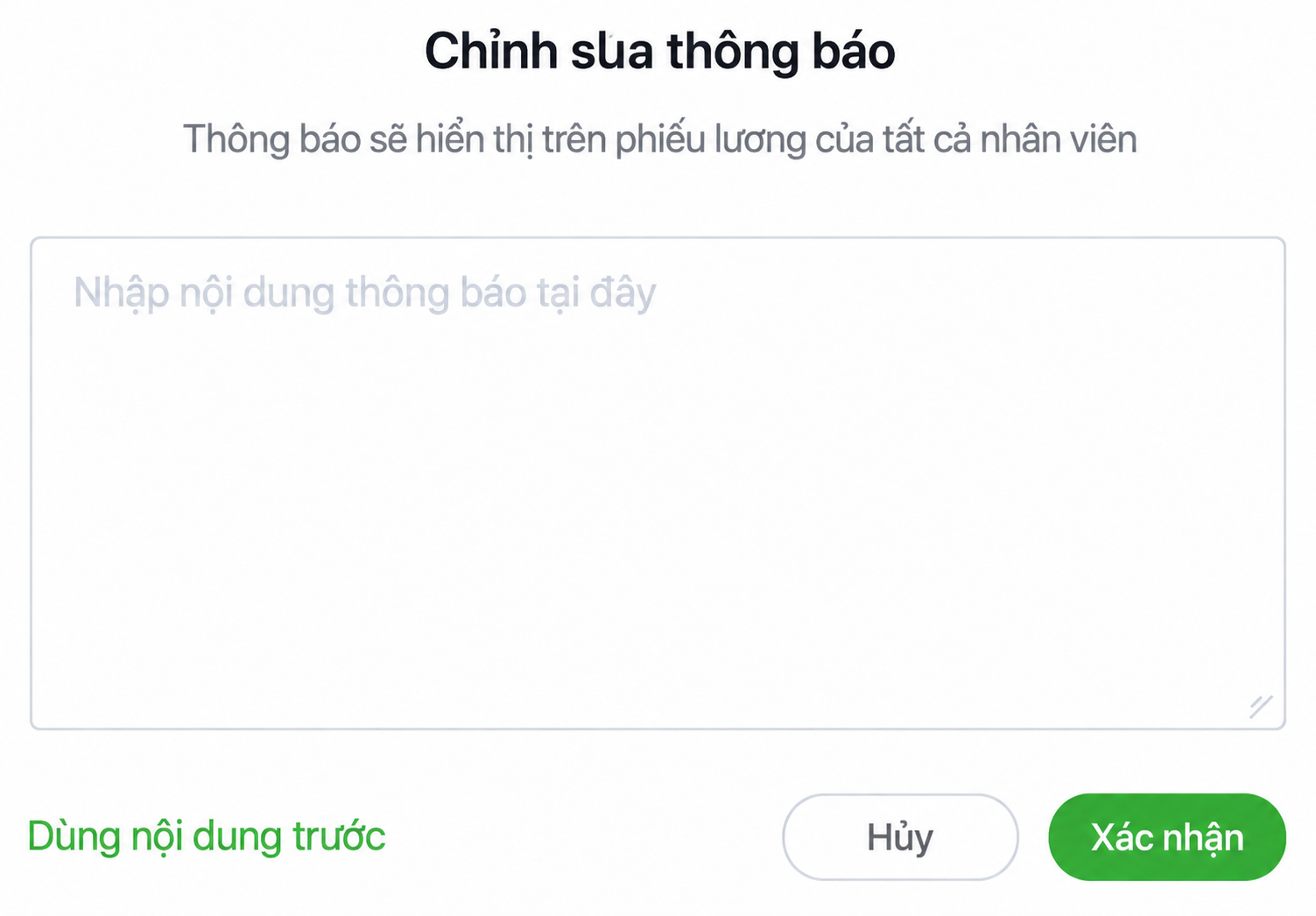 Trình soạn thông báo phiếu lương bằng tiếng Việt