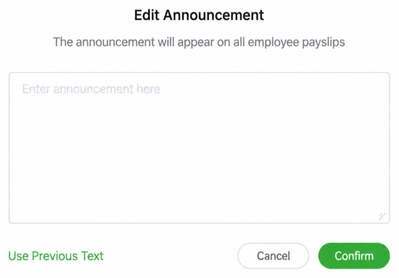 Ant Payslip English payslip announcement editor